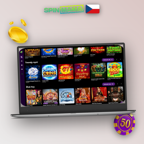 Spinmama Casino jak vyhrát – hráč u notebooku sleduje graf bankrollu a hrací karty