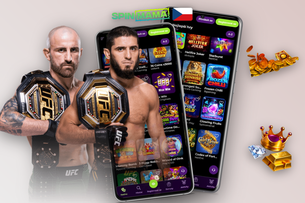 Spokojení hráči prohlížejí Spinmama Casino aplikaci na telefonu v moderní kavárně